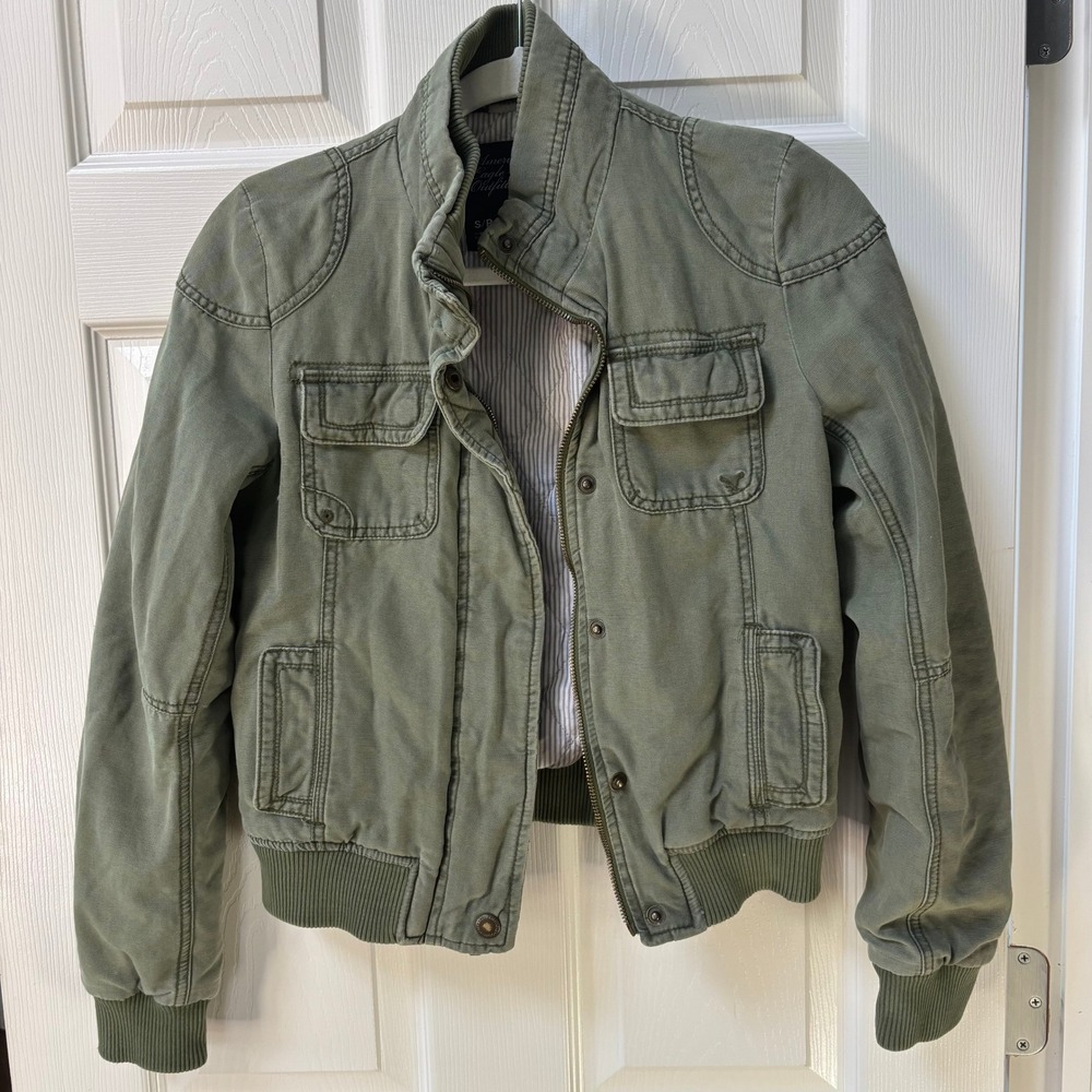American Eagle 2009 Green Utility Bomber Jacket ASO Bella Swan Twilight Small